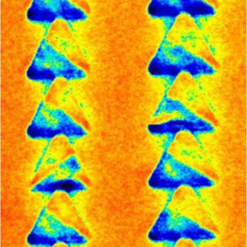 Magnetic triangles structures, MFM mode, 4.5µm